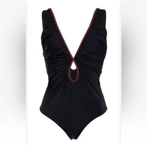 Johanna Ortiz Malic Keyhole Black One-Piece Swimsuit Sz Small